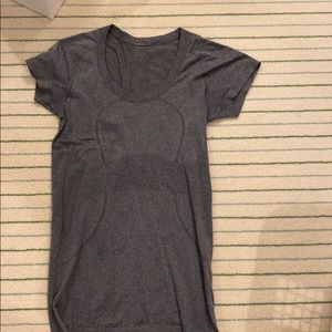 Grey Lulu Short Sleeve Top- size 6